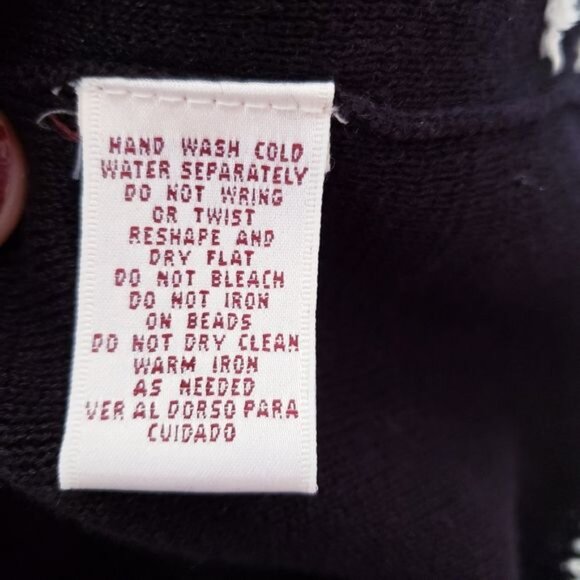 Vintage Black White Contrast Embroidered Short Sleeve Top Size S - Picture 7 of 8